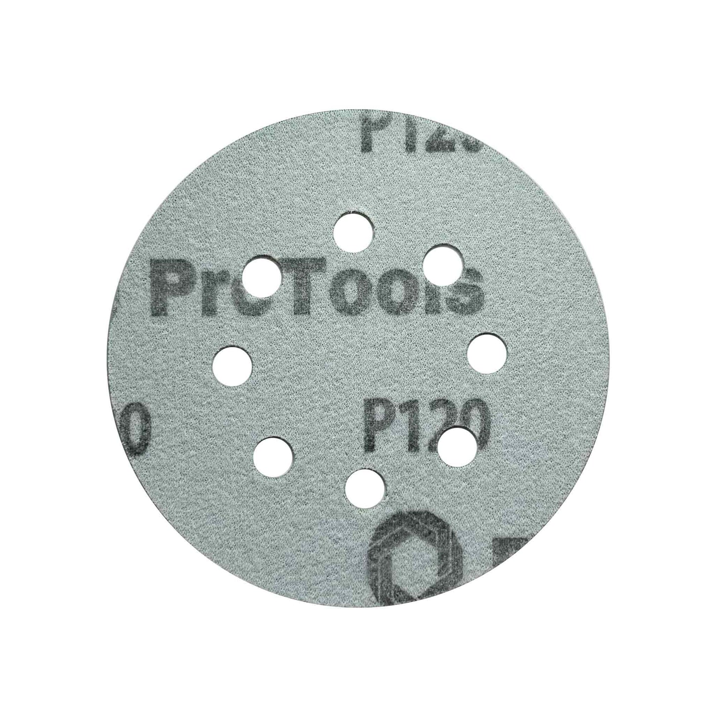 Hook and loop back on 125mm sanding disc for easy attachment