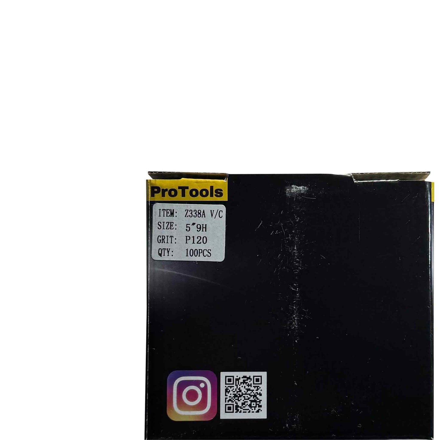 Box of 100 ProTools fine-grit sanding discs for orbital sanders