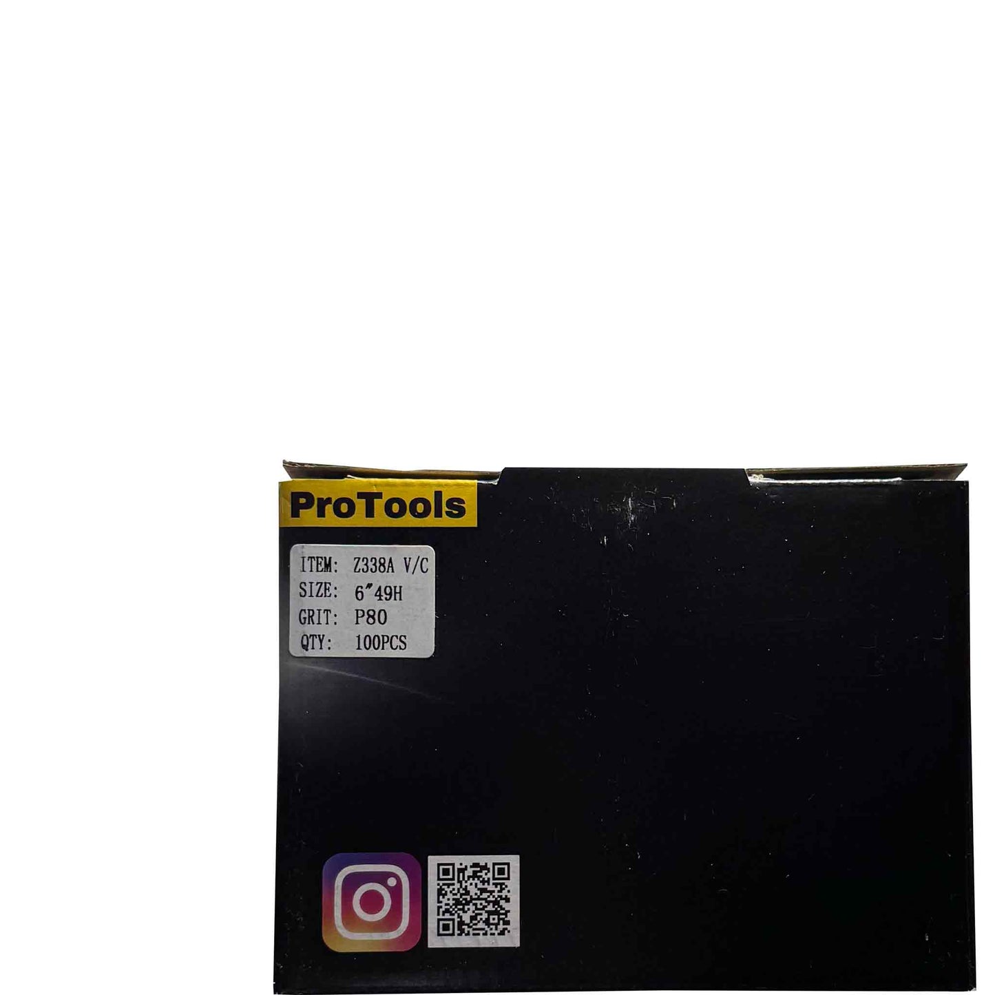 Box of 100 ProTools medium-grit sanding discs for professional sanding