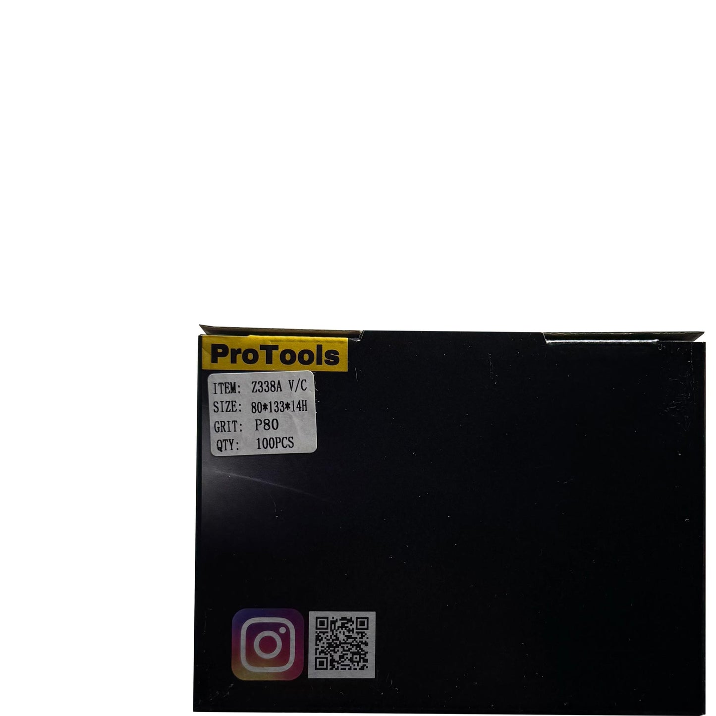 Box of 100 medium-grit ProTools sanding sheets for orbital sanders