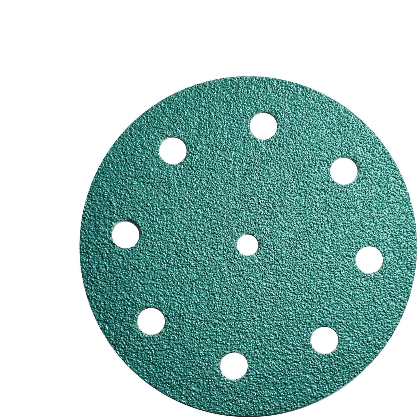 Close-up of coarse grit orbital sanding disc with resin bond finish