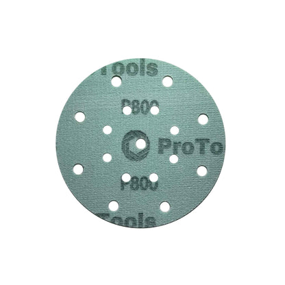 Hook and loop back for quick attachment on 150mm orbital sanders