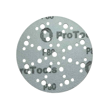 Hook and loop back of ProTools 150mm sanding disc for easy attachment