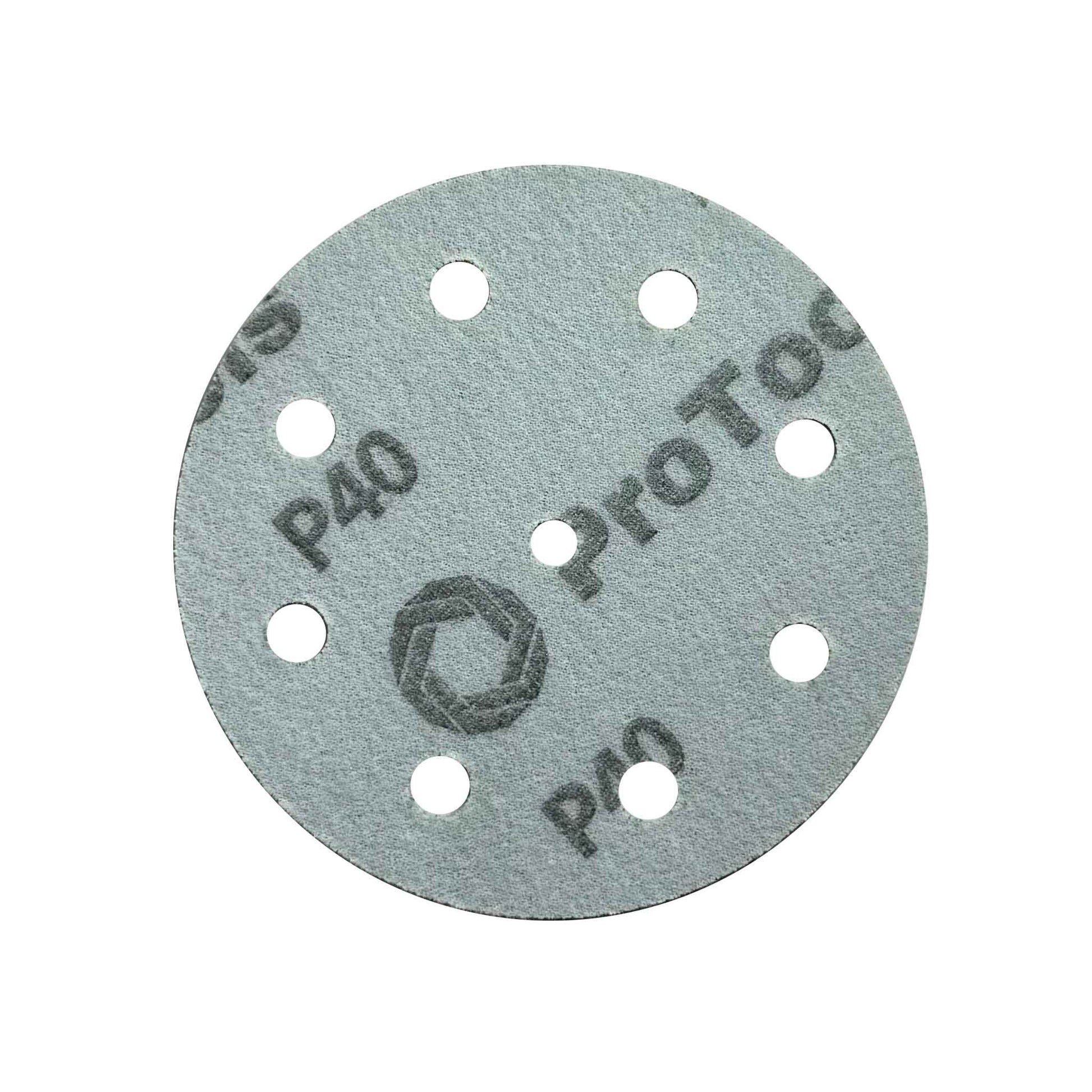 Stack of 125mm P40 ProTools discs for orbital sander use