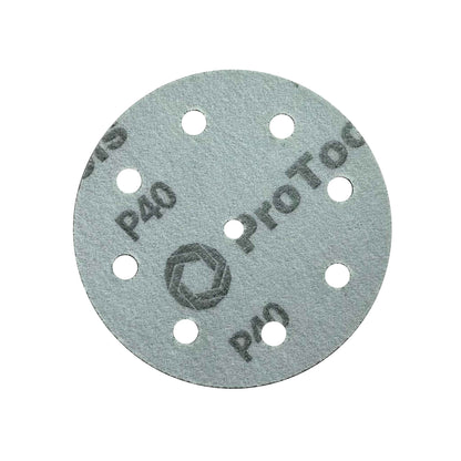 Stack of 125mm P40 ProTools discs for orbital sander use