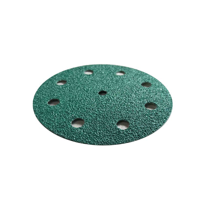 Close-up of coarse grit orbital sanding disc P40 with resin bond finish